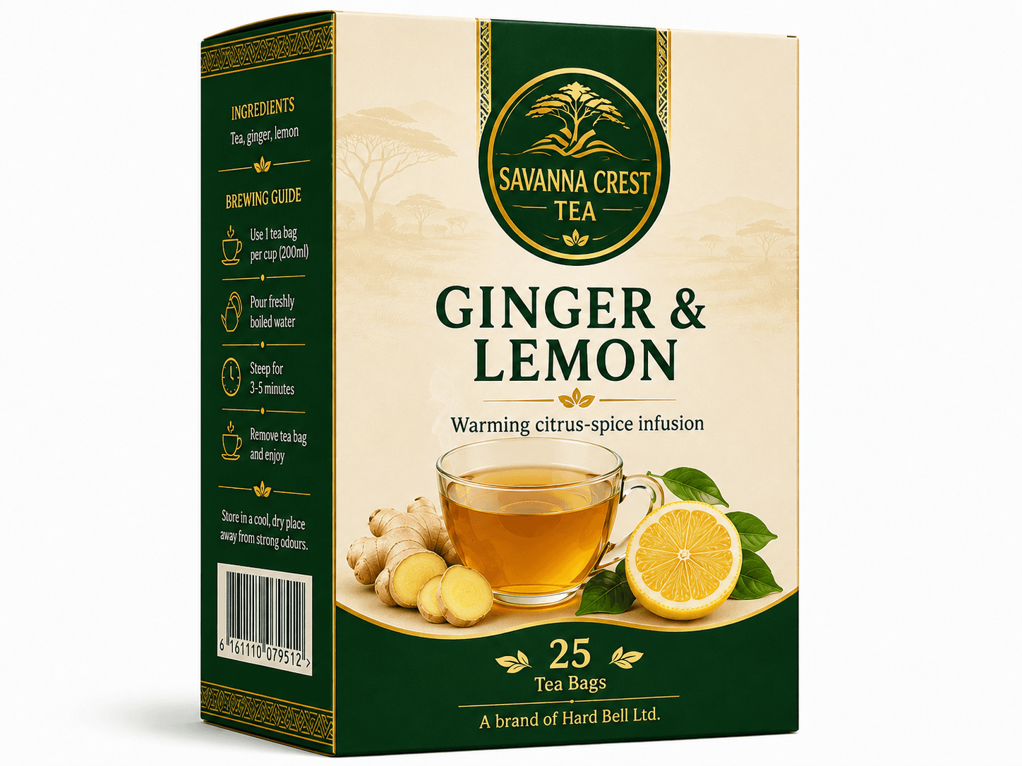 Savanna Ginger & Lemon concept packaging